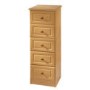 Welcome Furniture Amelie 5 Drawer Narrow Chest in Beech