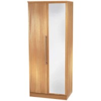 Welcome Furniture Loxley 2 Door Mirrored Wardrobe in Oak