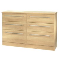 Welcome Furniture Loxley 3+3 Drawer Wide Chest in Maple