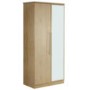 Welcome Furniture Loxley 2 Door Mirrored Wardrobe in Maple