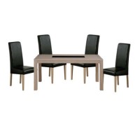 Zone Safara Solid Wood Large Rectangular 4 Seater Dining Set with Upholstered Chairs