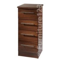 Welcome Furniture Loxley 4 Drawer Narrow Chest in Walnut