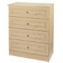 Welcome Furniture Eske 4 Drawer Midi Chest in Light Oak