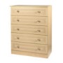 Welcome Furniture Eske 5 Drawer Chest in Light Oak