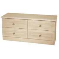 Welcome Furniture Eske 2+2 Drawer Wide Chest in Light Oak