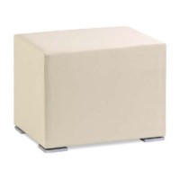 Hasena Caro White Leather Footstool