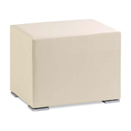 Hasena Caro White Leather Footstool