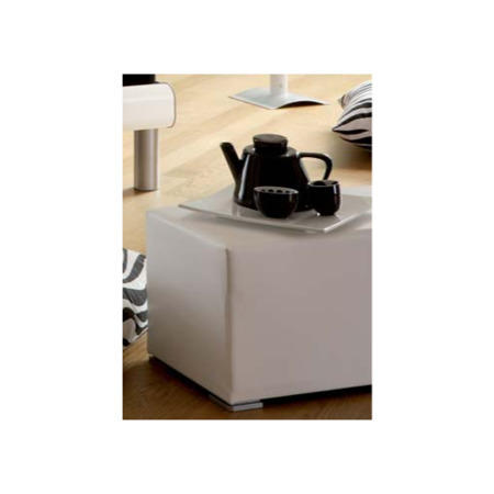 Hasena Caro White Leather Footstool