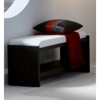 Hasena Kari Solid Oak Dining Bench in Black with White Leather Cushion