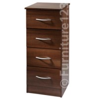 Welcome Furniture Stratford 4 Drawer Narrow Chest in Walnut