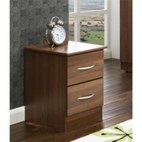 Welcome Furniture Stratford 2 Drawer Bedside Table in Walnut