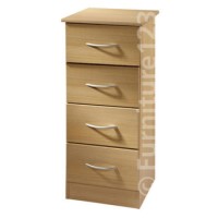 Welcome Furniture Stratford 4 Drawer Narrow Chest in Light Oak