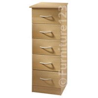 Welcome Furniture Stratford 5 Drawer Narrow Chest in Light Oak