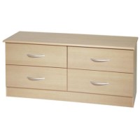 Welcome Furniture Stratford 2+2 Drawer Wide Chest in Light Oak