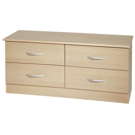 Welcome Furniture Stratford 2+2 Drawer Wide Chest in Light Oak