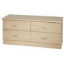 Welcome Furniture Stratford 2+2 Drawer Wide Chest in Light Oak