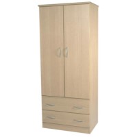 Welcome Furniture Stratford 2 Door 2 Drawer Wardrobe in Light Oak