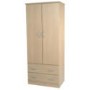 Welcome Furniture Stratford 2 Door 2 Drawer Wardrobe in Light Oak