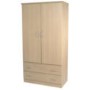 Welcome Furniture Stratford 2 Door 2 Drawer Wide Wardrobe in Light Oak