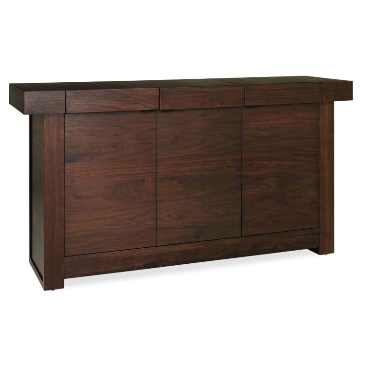 Bentley Designs Akita Walnut 3 Door 3 Drawer Sideboard