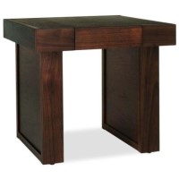 Bentley Designs Akita Walnut Square 1 Drawer Side Table