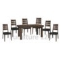 Bentley Designs Akita Walnut Extending Dining Set with 6 Slatted Back Chairs