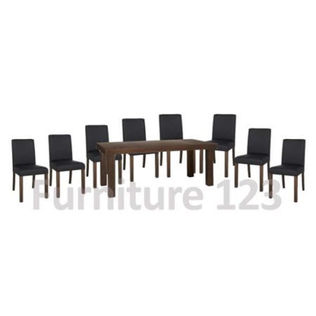 Bentley Designs Akita Walnut Large Rectangular Extending Dining Set