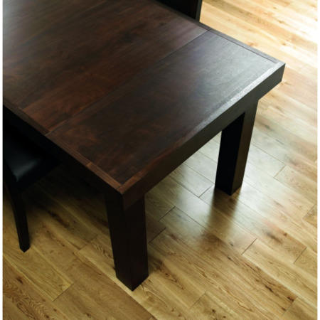 Bentley Designs Akita Walnut Extending Dining Set with 6 Ivory Chairs