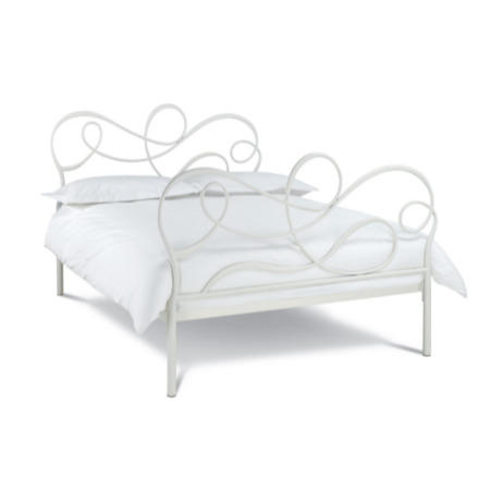 Bentley Designs Scroll White Metal Headboard - double