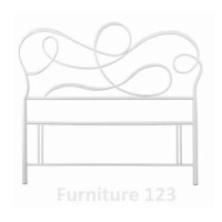 Bentley Designs Scroll White Metal Headboard - double