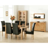 Acre Oak 10 Piece Dining Room Furniture Set with Roll Back Chairs