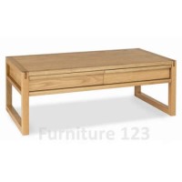 Studio Solid Oak Rectangular 2 Drawer Coffee Table 
