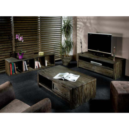 Alpes Developpement Cosmos Grey Tinted Solid Teak Living Room Set