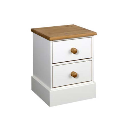 Steens Balmoral White 2 Drawer Bedside Table