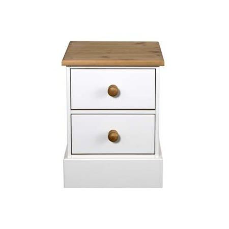Steens Balmoral White 2 Drawer Bedside Table