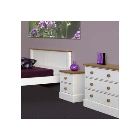 Steens Balmoral White 2 Drawer Bedside Table