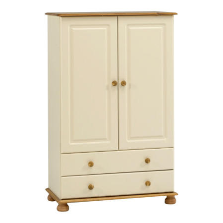 Steens Richmond Cream 2 Door 2 Drawer Short Wardrobe in Cream and Pine