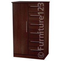 Welcome Furniture Loxley Childs 1 Door 6 Drawer Wardrobe in Walnut