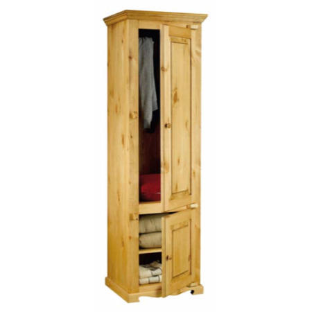Alpes Developpement Farmer Solid Pine 2 Door Single Wardrobe