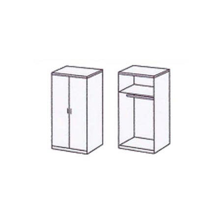 Siena Walnut and Black Gloss 2 Door Wardrobe - 