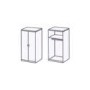 Siena Walnut and Black Gloss 2 Door Wardrobe - 