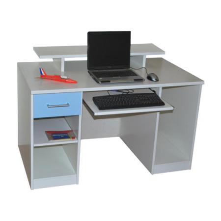 Harbour White and Blue Computer Desk - | Furniture123