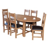 Furniture Link Hampshire Oak Oval Extending Dining Table