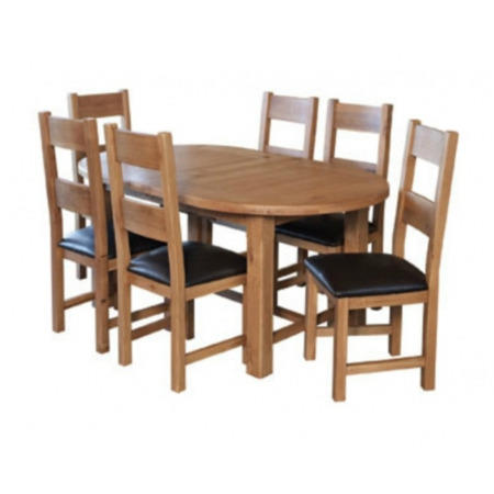 Furniture Link Hampshire Oak Oval Extending Dining Table