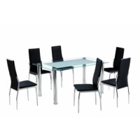 Furniture Link Horizon Frosted Glass Dining Set with 6 Seats