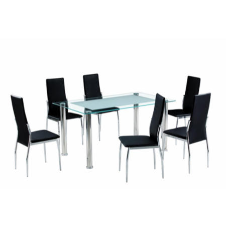 Furniture Link Horizon Frosted Glass Dining Set with 6 Seats