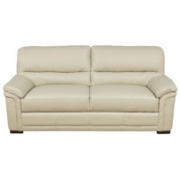 Furniture Link Lyon Ivory Leather 3 Seater