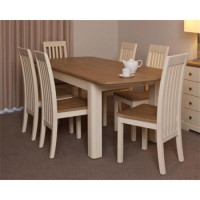 Malibu Oak and Cream Large Extending Dining Set