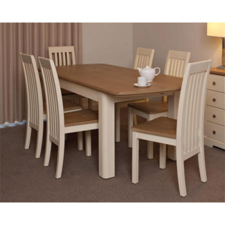 Malibu Oak and Cream Large Extending Dining Set