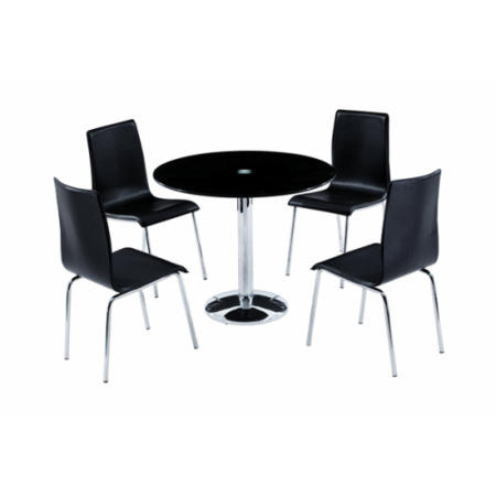Furniture Link Orbit Black Glass Dining Set